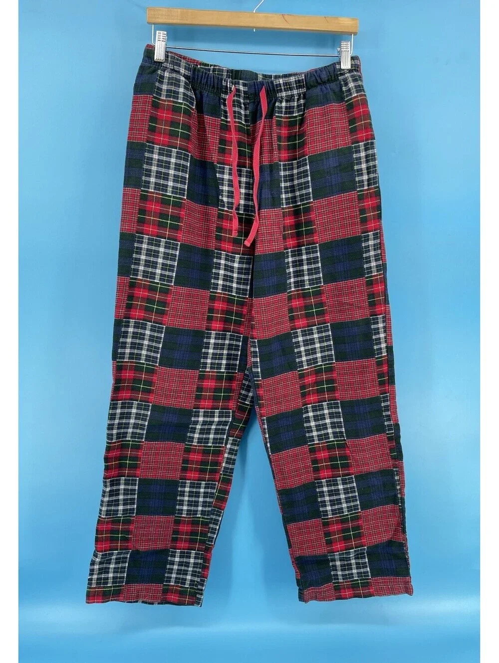 L.L.Bean Men’s Plaid Flannel Pajama Lounge Pants Size M Cotton Patchwork